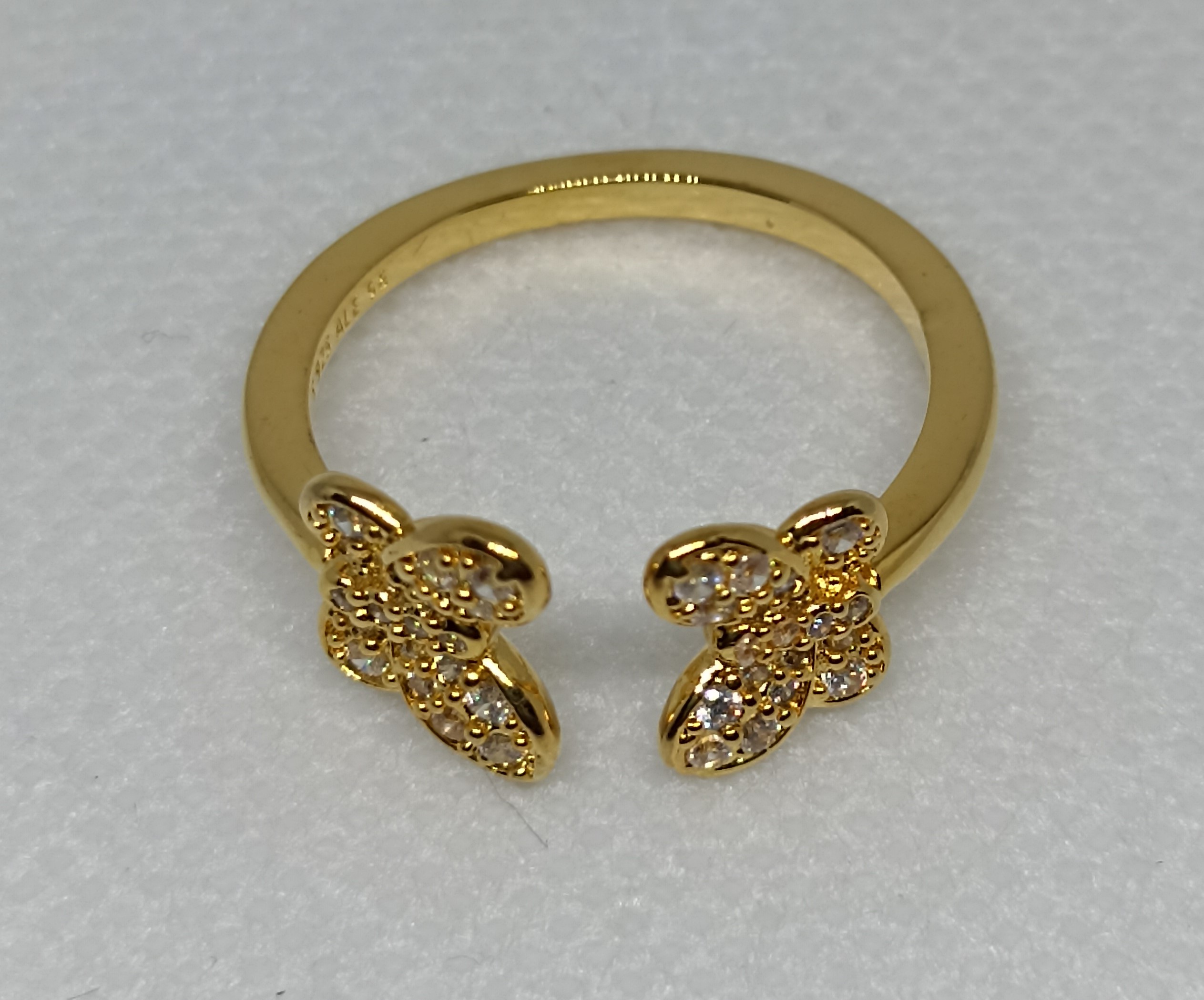 Anillo De Ginkgo Brillante, Con Forma De Mariposa