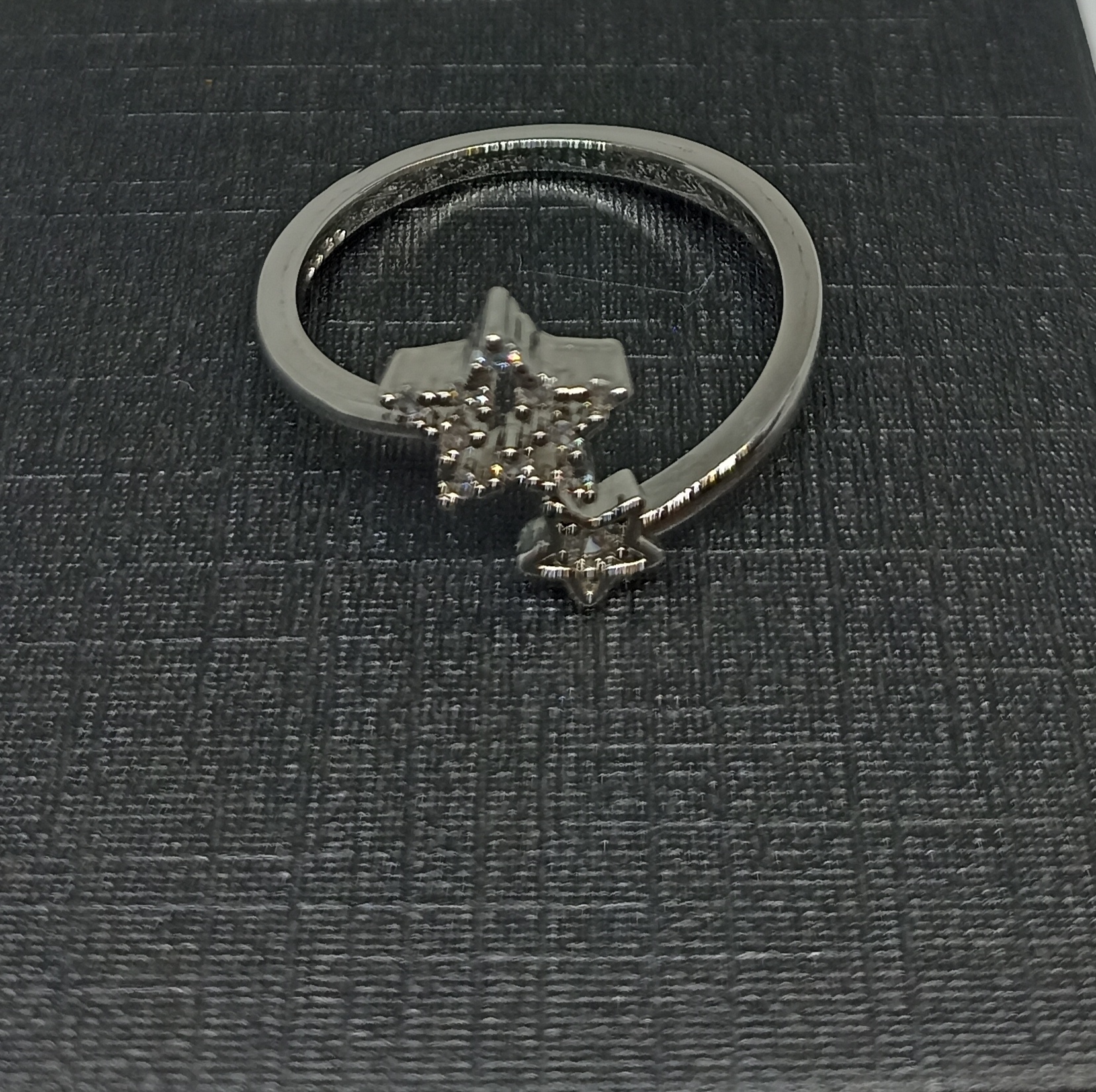 Anillo corazón con piedras y estrella plata 925 - 7