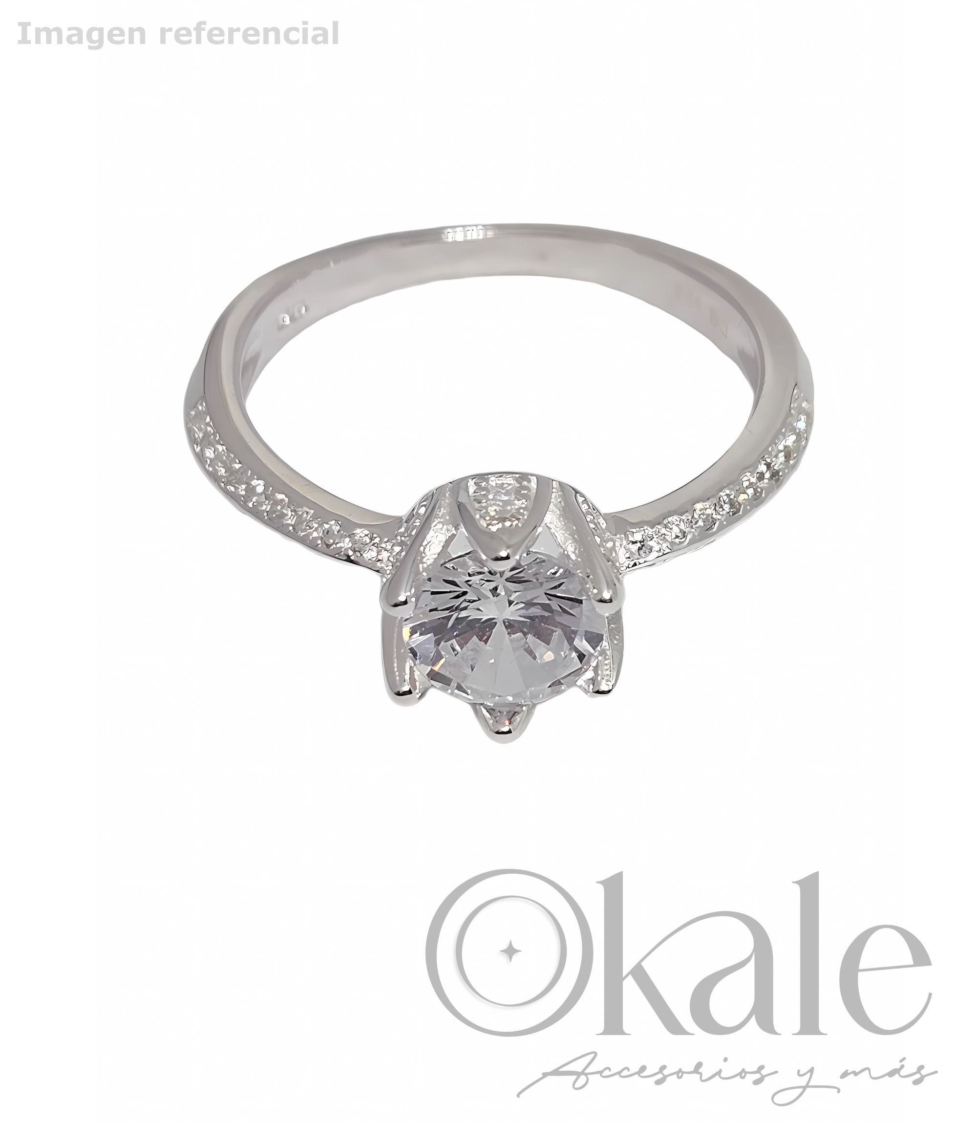 Anillo Solitario de Cristal