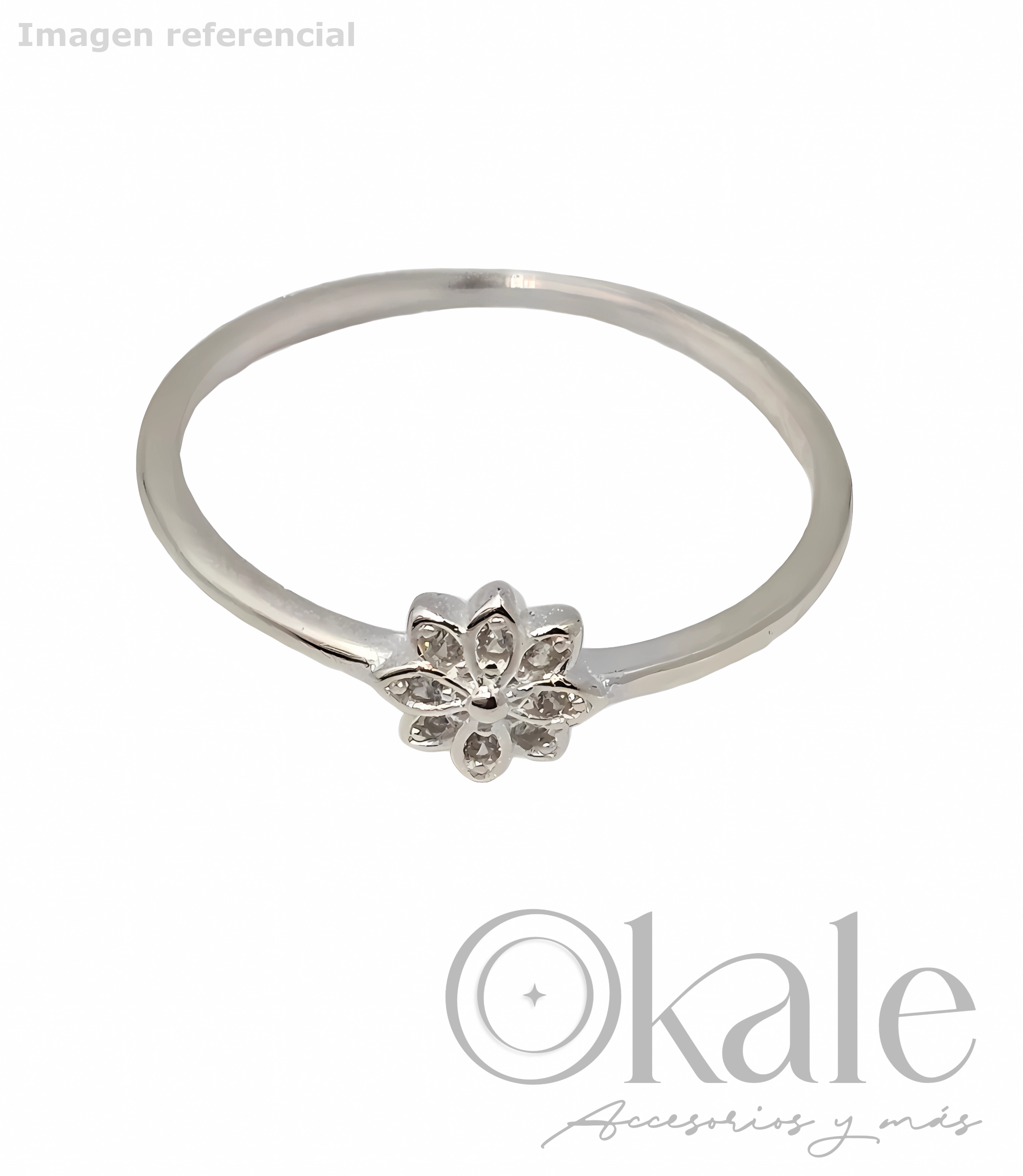 Anillo Flor con Micro Circones
